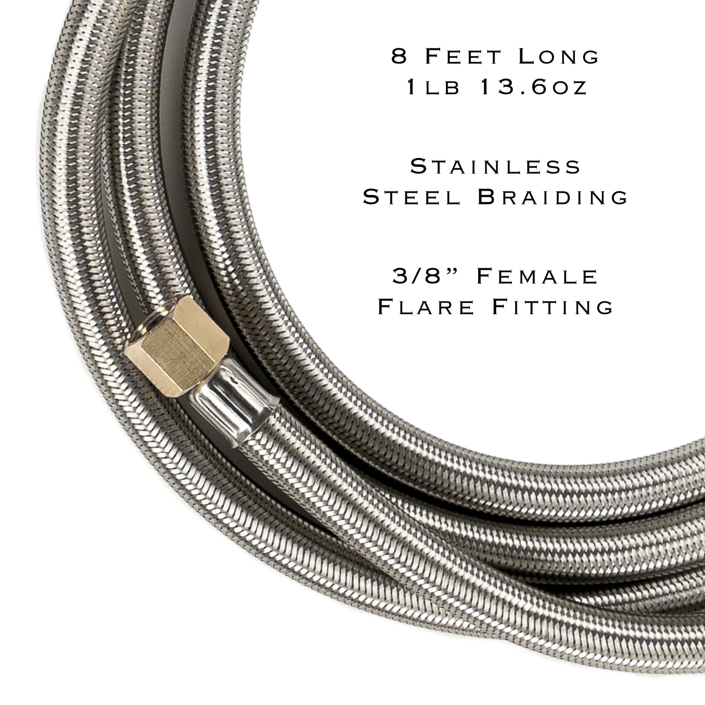 8ft Stainless Steel Braided Propane Hose