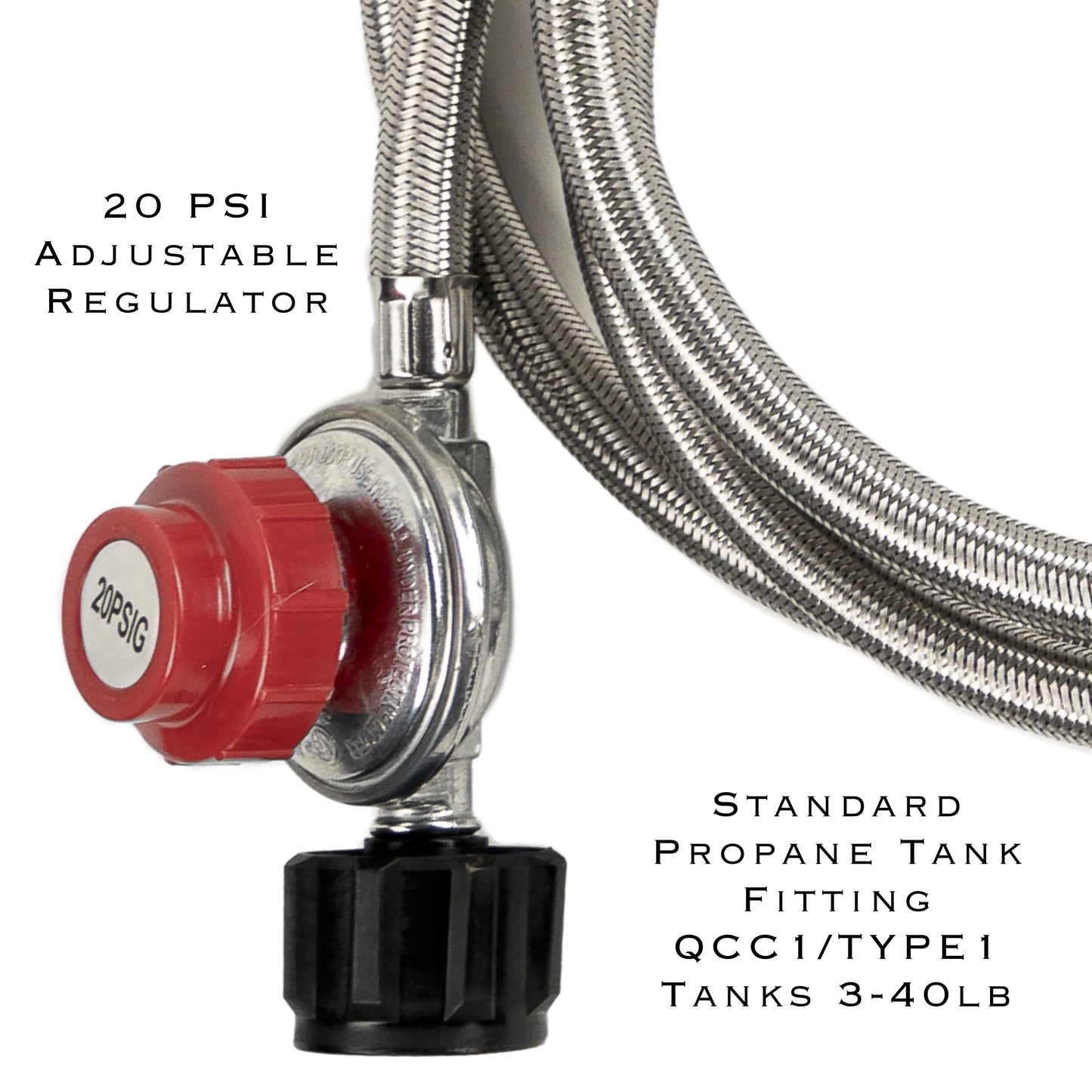 8ft Stainless Steel Braided Propane Hose